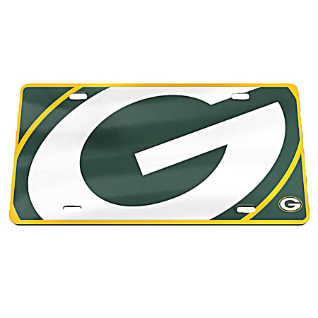 Green Bay Packers Crystal Mirror Mega License Plate