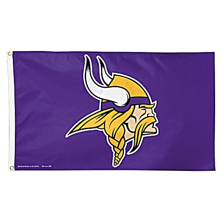 3 ft x 5 ft MInnesota Vikings Logo Purple Deluxe Flag
