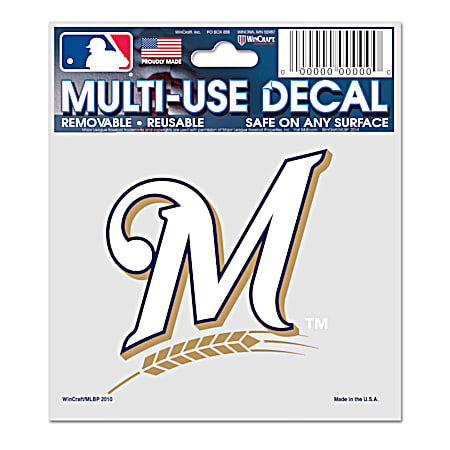 3 in x 4 in Milwaukee Brewers Multi-Use Vinyl Decal