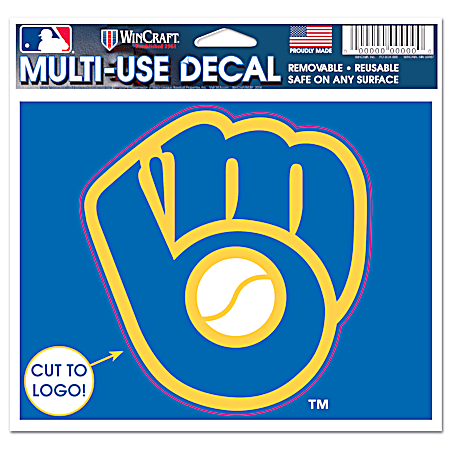 5 in x 6 in Milwaukee Brewers Multi-Use Vinyl Decal
