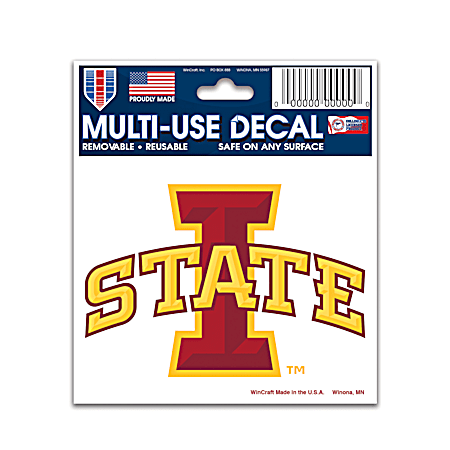 Iowa State Cyclones Multi-Use Reusable Decal