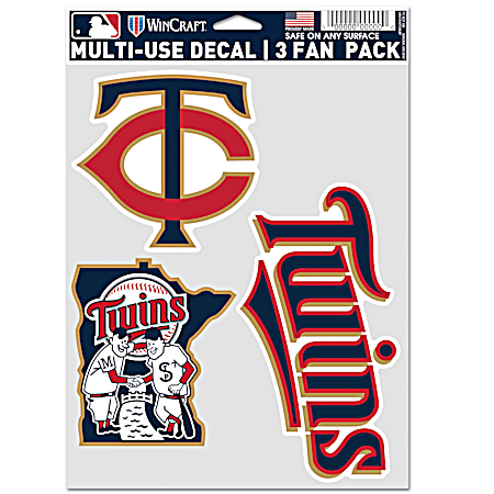 Minnesota Twins Multi-Use Decals - 3 Fan Pack