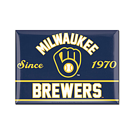 2.5 in x 3.5 in Milwaukee Brewers Metal Magnet