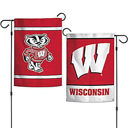 18 in x 12.5 in Wisconsin Badgers 2-Sided Garden Flag