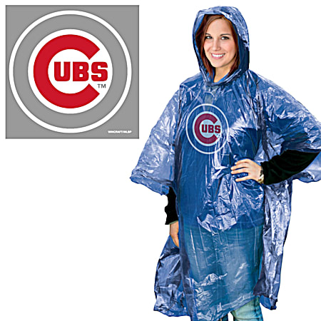 Adult Chicago Cubs Blue Rain Poncho