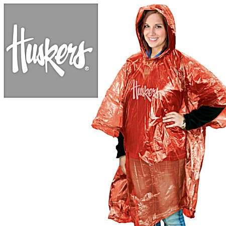 Nebraska Cornhuskers Red Rain Poncho