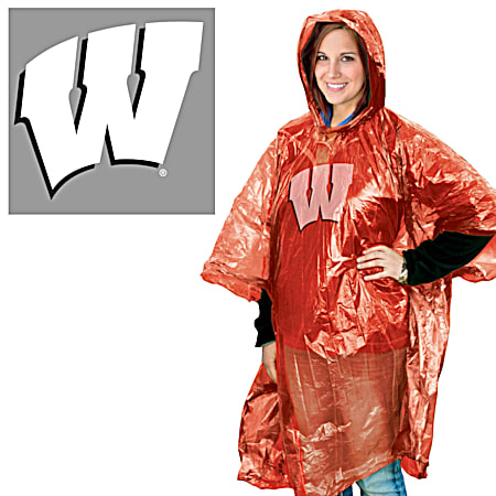 Wisconsin Badgers Red Rain Poncho