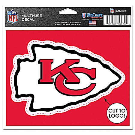 5 in x 6 in Kansas City Chiefs Multi-Use Cut-to-Logo Vinyl Decal