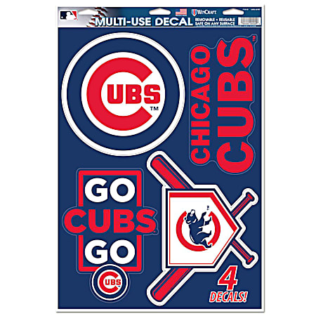 Chicago Cubs Multi-Use Reusable Decals - 4 Pk