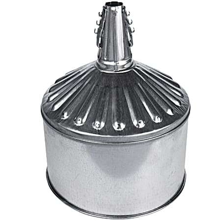 8 Qt Fluted Lock-On Galvanized Funnel w/Screen and 9 In Center Spout
