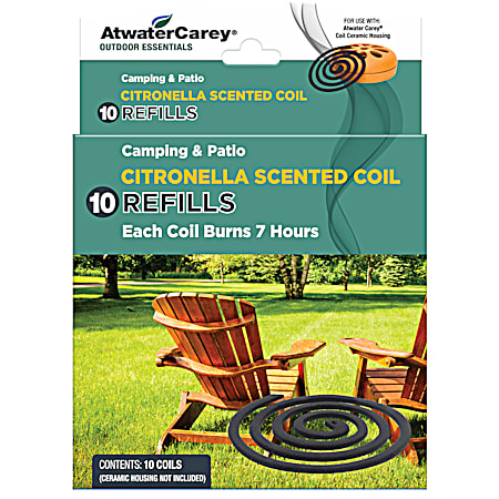 Atwater Carey Citronella Scented Mosquito Coil Refills - 10 Pk