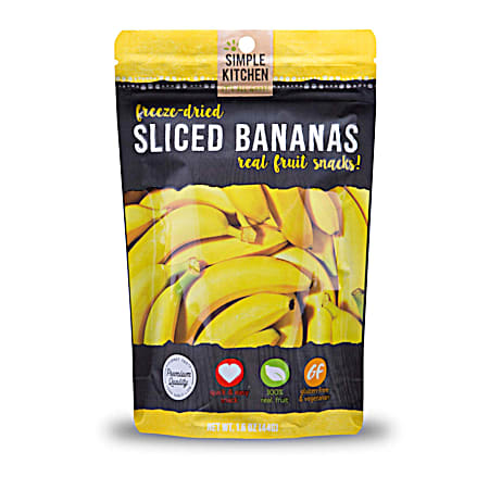 Simple Kitchen 1.6 oz Freeze-Dried Sliced Bananas Real Fruit Snacks