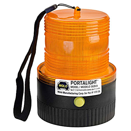 PORTALIGHT Battery Powered Amber Lens LED Warning Light Magnet Mount