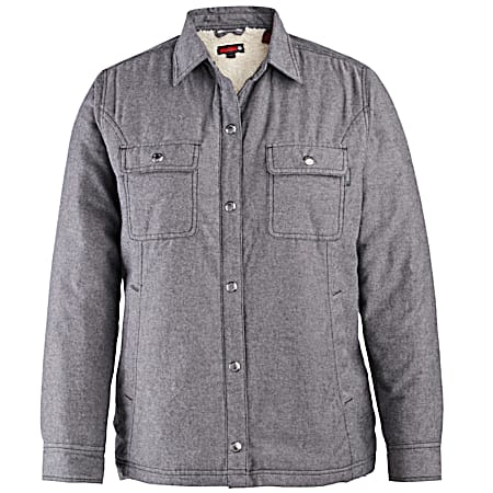 Misses' Solid Gray Rosewood Lined Shirt Jacket