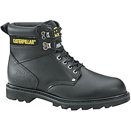 Men's Black Second Shift Safety Toe Leather Work Boot