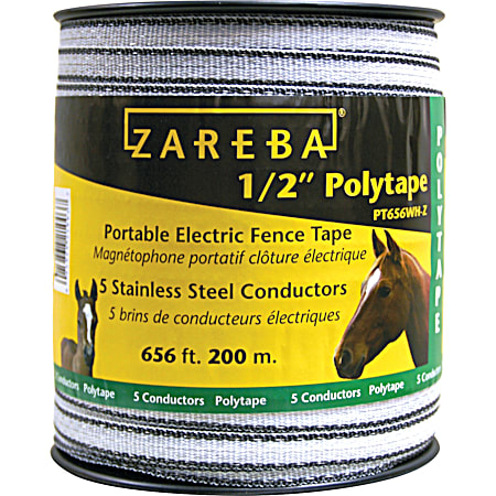 Fi-Shock 0.5 in X 656 ft White Electric Fence Polytape