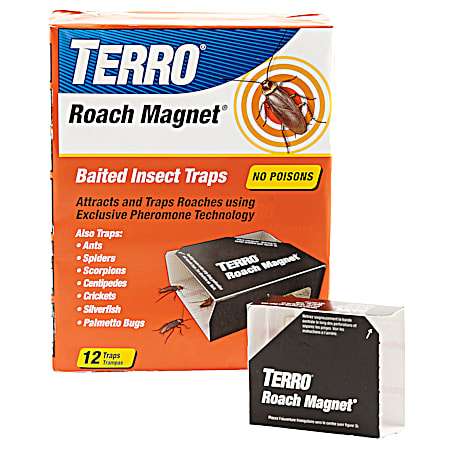 Roach Magnet Pheromone Technology Baited Insect Traps - 12 Pk