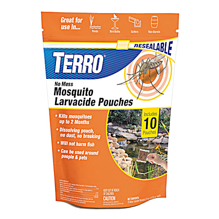No Mess Mosquito Larvacide Pouches - 10 Ct