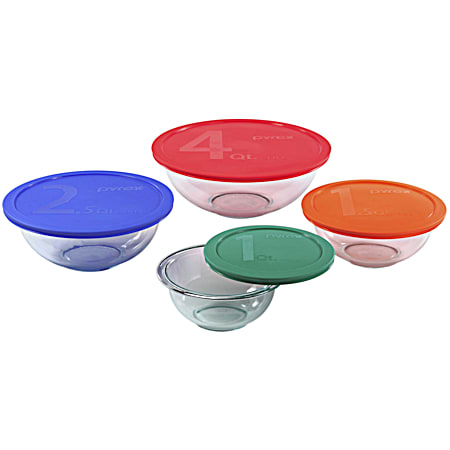 8 Pc. Rimmed Mixing Bowls with Lids