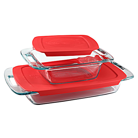 Pyrex Easy Grab 4 Pc. Bakeware Set with Lids