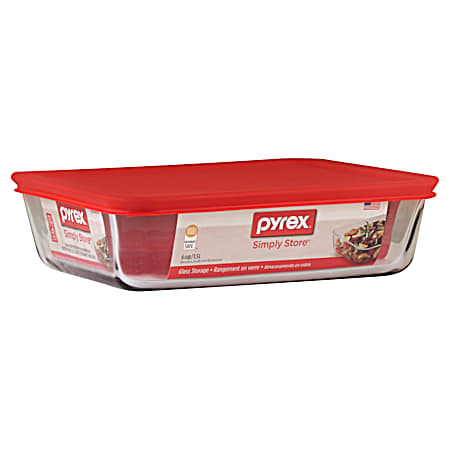 6-Cup Rectangle Storage Dish With Lid