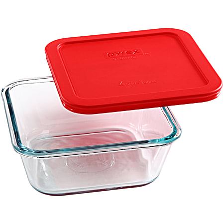 4-Cup Square Storage Dish With Lid