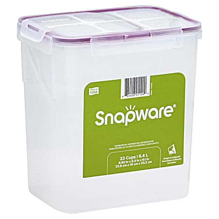 SnapWare 23-Cup Purple Seal Airtight Plastic Fliptop Food Storage Container