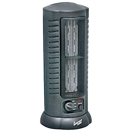 Comfort Zone Black Oscillating Ceramic Electric Tower Heater