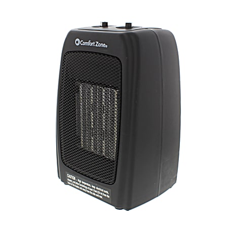 1,500W Black Personal Ceramic Heater w/ Thermostat