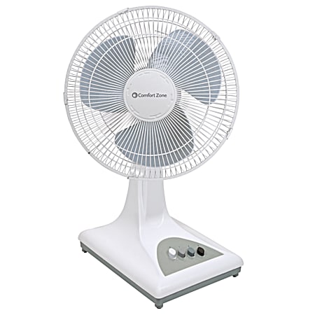 16 in White Oscillating Table Fan