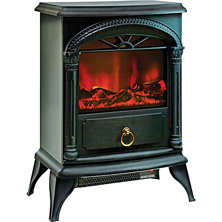 Comfort Zone 1,500 Watt 21.5 in Black Electric Stove Fireplace Heater