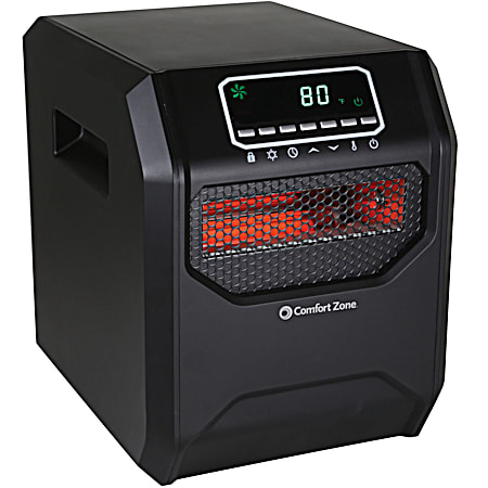 Comfort Zone 1,500 Watt Black Infra-Red Radiant Electric Heater w/ Remote