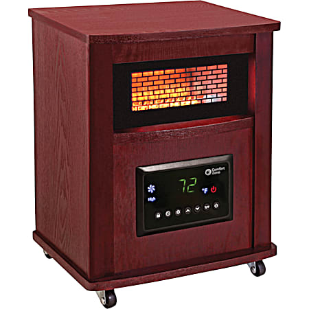 Comfort Zone 1,500 Watt Infra-Red Deluxe Radiant Wood Cherry Electric Heater w/ Remote
