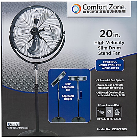 Comfort Zone 20 in High Velocity Pedestal Fan