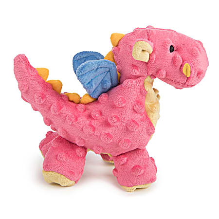 goDog Small Coral Dragons Durable Plush Squeaker Dog Toy w/ Chew Guard Technology