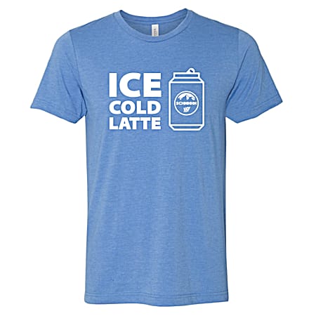 You Betcha Men's Columbia Blue Ice Cold Latte Graphic Crew Neck Short Sleeve T-Shirt