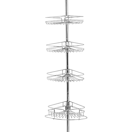 4-Shelf Premium Chrome Tension Pole Caddy