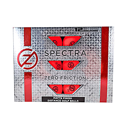 Zero Friction Spectra Red Golf Balls - 12 Pk