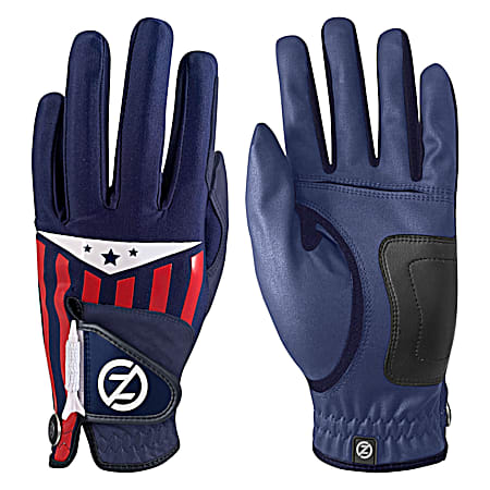 Zero Friction Men's Left Hand Navy Americana Synthetic Golf Glove