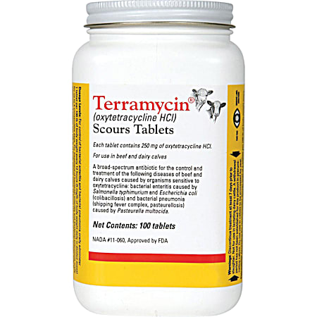 Terramycin Scours Tablets - 100 Ct