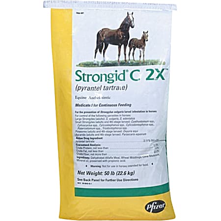 Zoetis Strongid C2X 50 lb Granular Horse Daily Dewormer