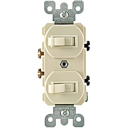 Leviton Standard 15 Amp Ivory Double Power Switch