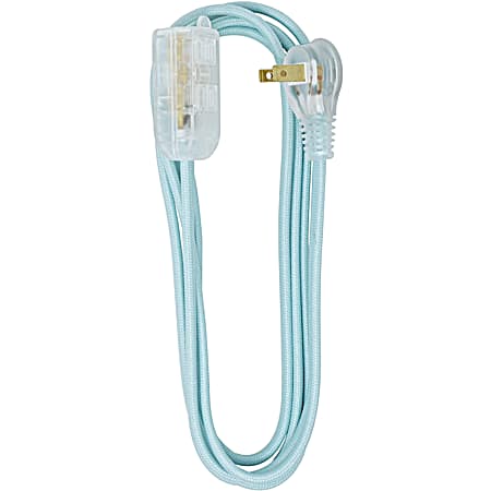 Southwire 8 ft Light Blue Fabric Covered Cube Tap 16/2 Extension Cord