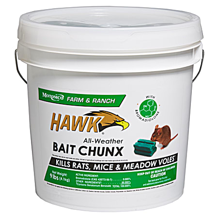 Hawk 9 Lb All-Weather Rat & Mice Bait 1 Oz Chunx