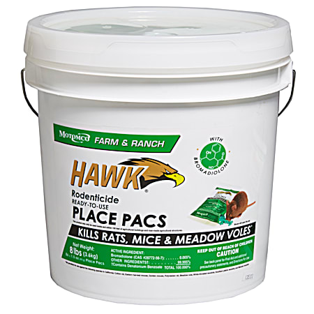 Hawk 1.5 oz Rodenticide Rat Bait Place Pacs - 86 Ct