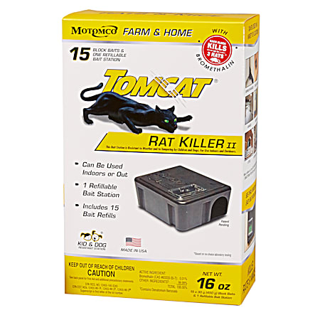 Tomcat Rat Killer 2 Refillable Bait Station w/ 15 Refills
