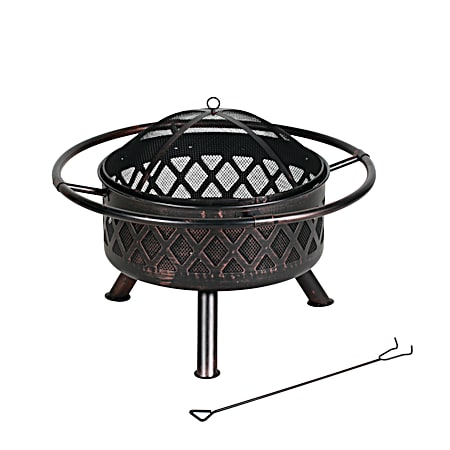 32 in Round Steel Wood-Burning Fire Pit