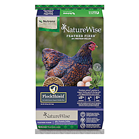 40 lbs NatureWise Feather Fixer 18% Protein Pellet Chicken Feed