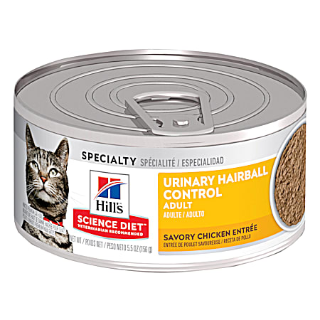 Hill's Science Diet Adult Urinary Hairball Control Savory Chicken Entree Wet Cat Food
