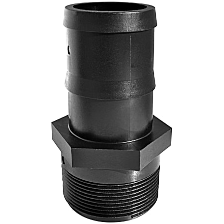 2 in MPT x Hose Barb Black Polypropylene Adapter